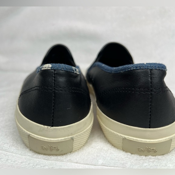 Coach Navy Blue and White Floral slip on shoes. Size 9 - Picture 4 of 6